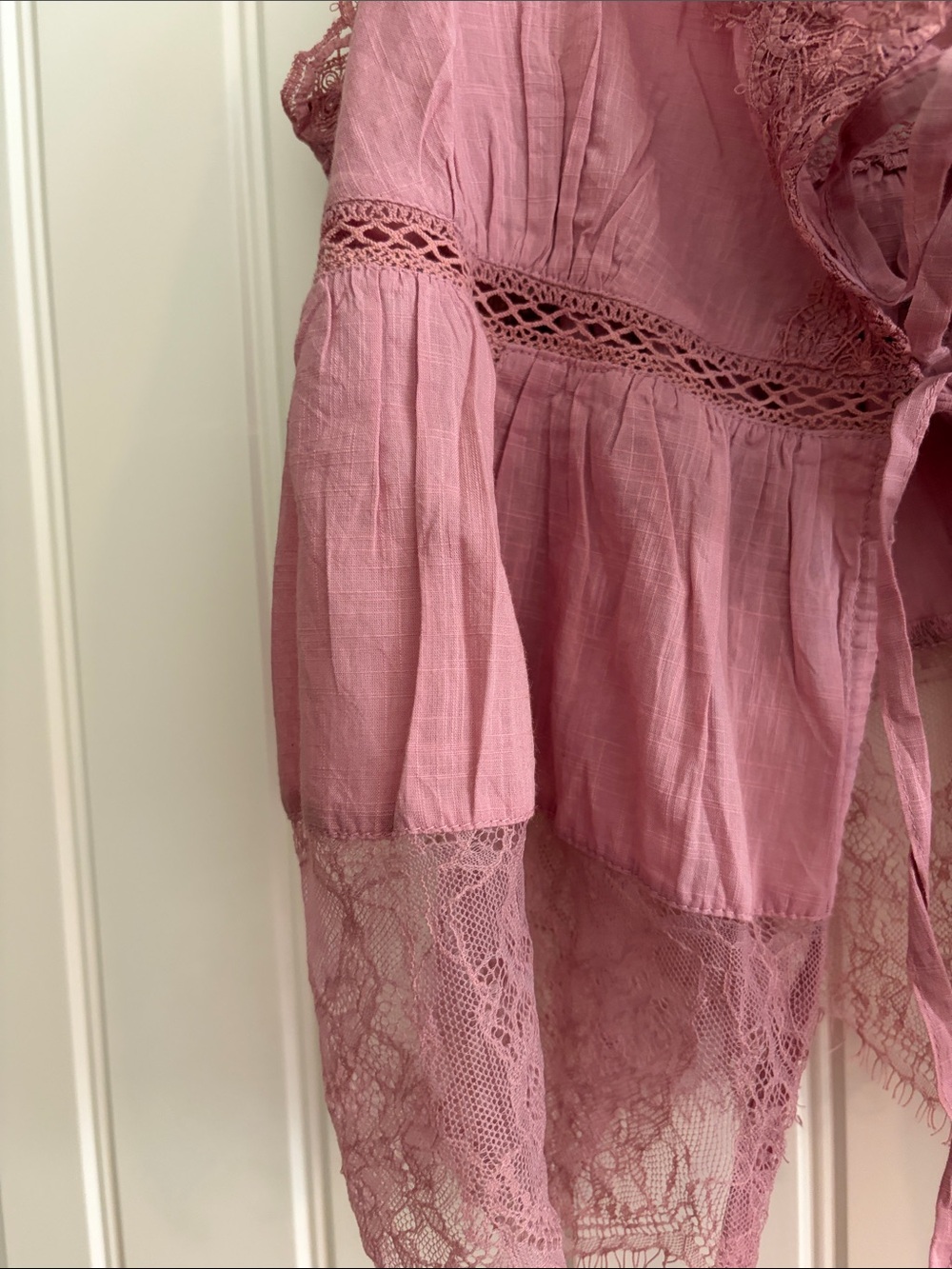 Anthropologie Dusty Rose Lace-Trim Tank Top - Picture 6 of 7